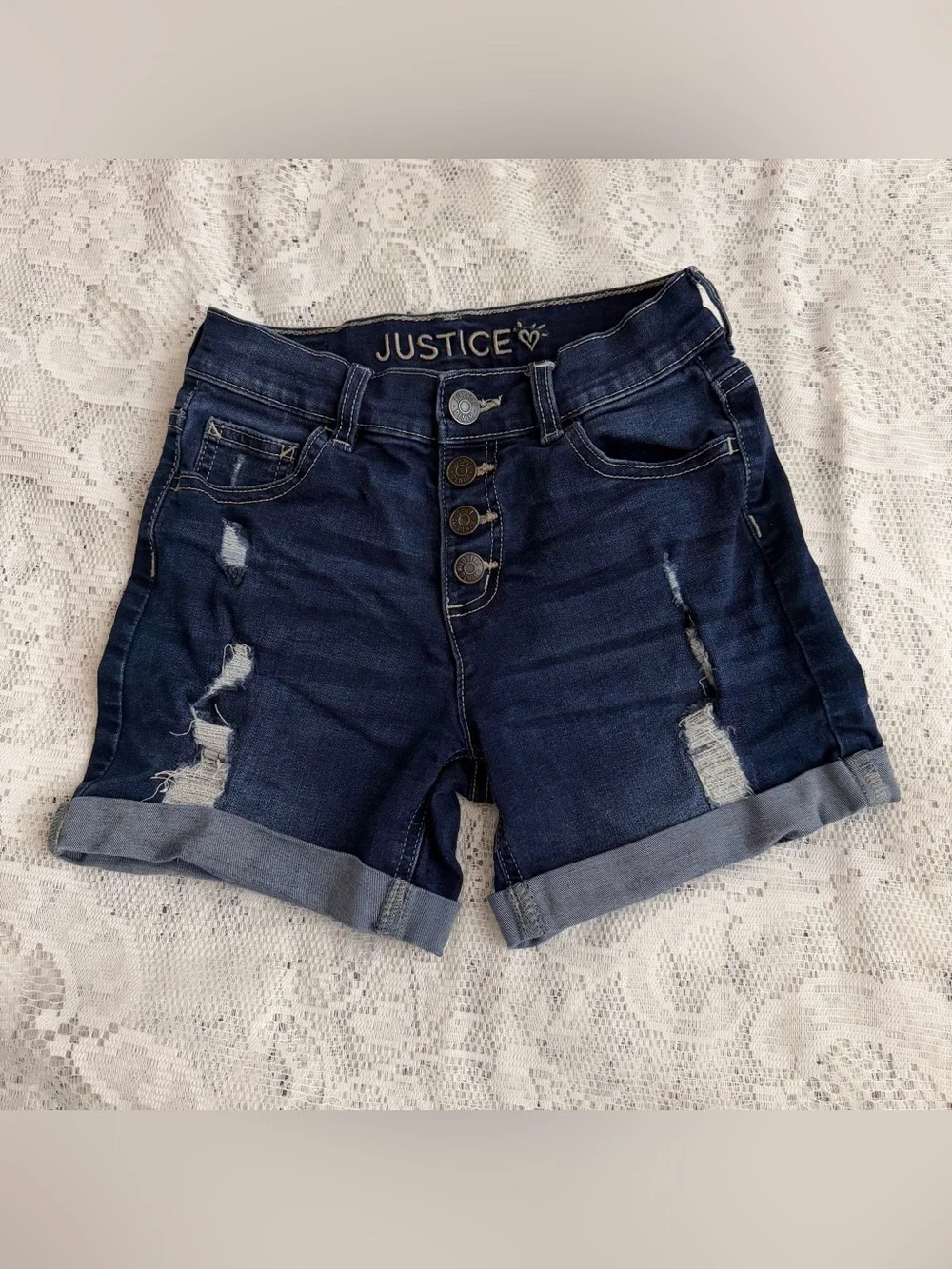 Justice Girls Size 12 Shorts Distressed Look